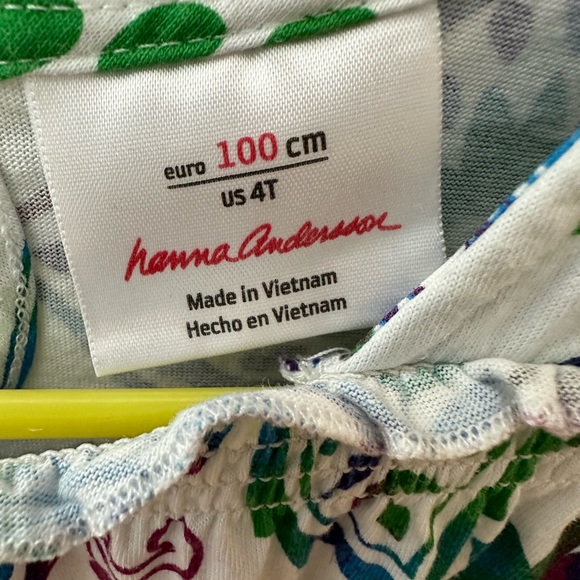Hanna Andersson short sleeve dragonfly and flower dress. Size 4T - Picture 3 of 5